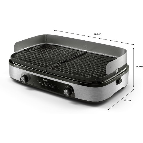 ΓΚΡΙΛΛΙΕΡΑ ΗΛΕΚΤΡ PHILIPS HD6222/90 INOX 2400W
